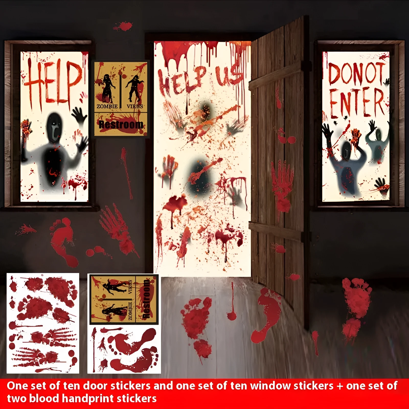 Hot Blood handprint wall sticker decoration PVC 25x35cm with style options