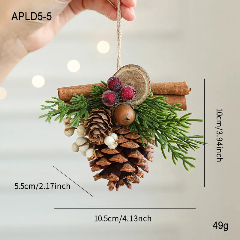 Wrought iron window hanging ornament with a jingling bell, antlers, and pine cone design in a choice of colours.