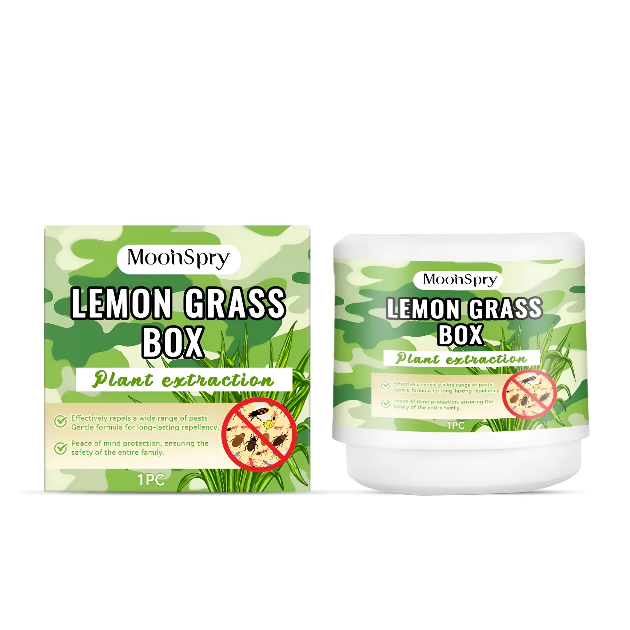 Single fresh lemon grass plant in a box with long green stalks for cooking and tea