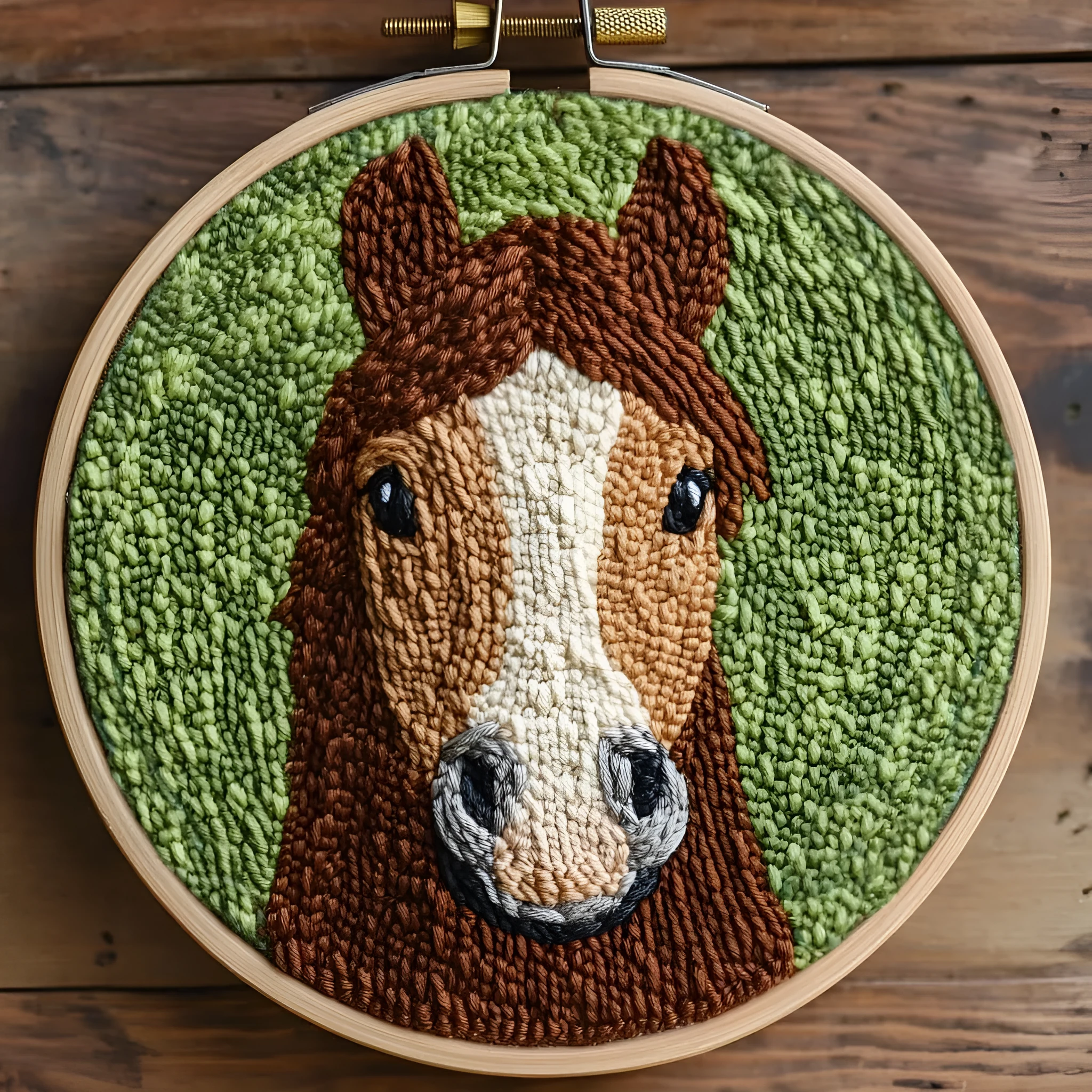 Beginner embroidery craft kit showing cartoon animal patterns including turtle, sheep, and butterfly on cloth