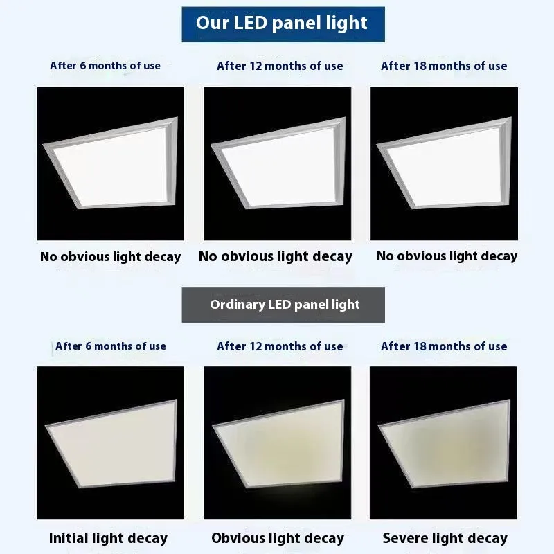 Rectangular embedded kitchen bathroom ceiling light with aluminium frame, 30x30cm, black or white colour options