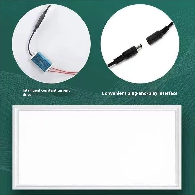 Rectangular embedded kitchen bathroom ceiling light with aluminium frame, 30x30cm, black or white colour options