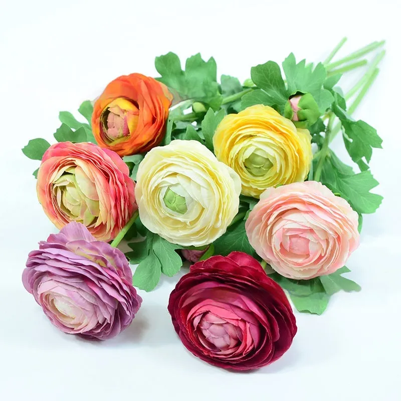 Artificial silk peony single stem simulation flower in milky white for wedding decoration or photography prop