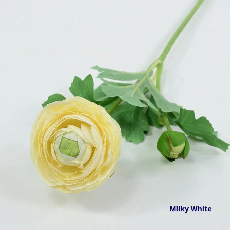 Artificial silk peony single stem simulation flower in milky white for wedding decoration or photography prop