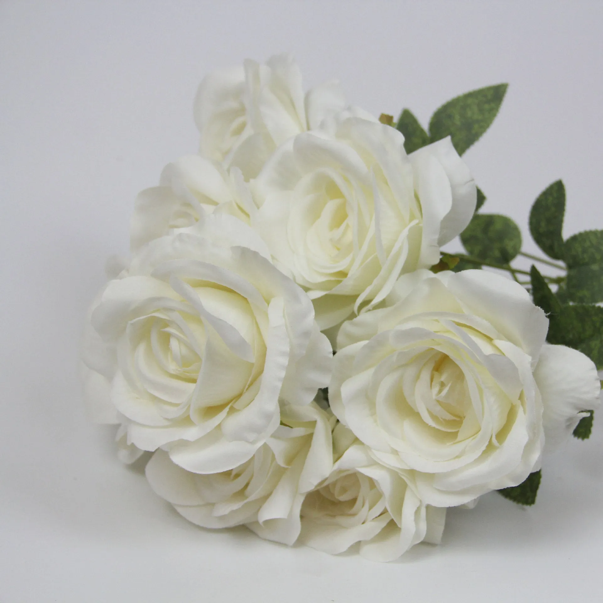 Silk simulation 10-head rose artificial bouquet 53cm tall in pink for wedding and home decoration