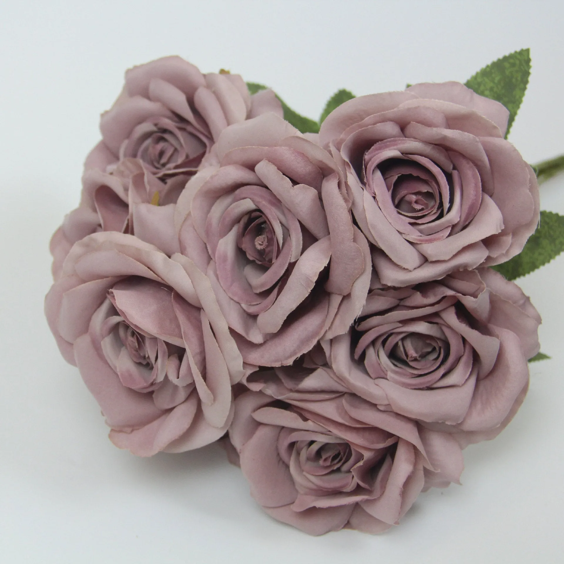 Silk simulation 10-head rose artificial bouquet 53cm tall in pink for wedding and home decoration