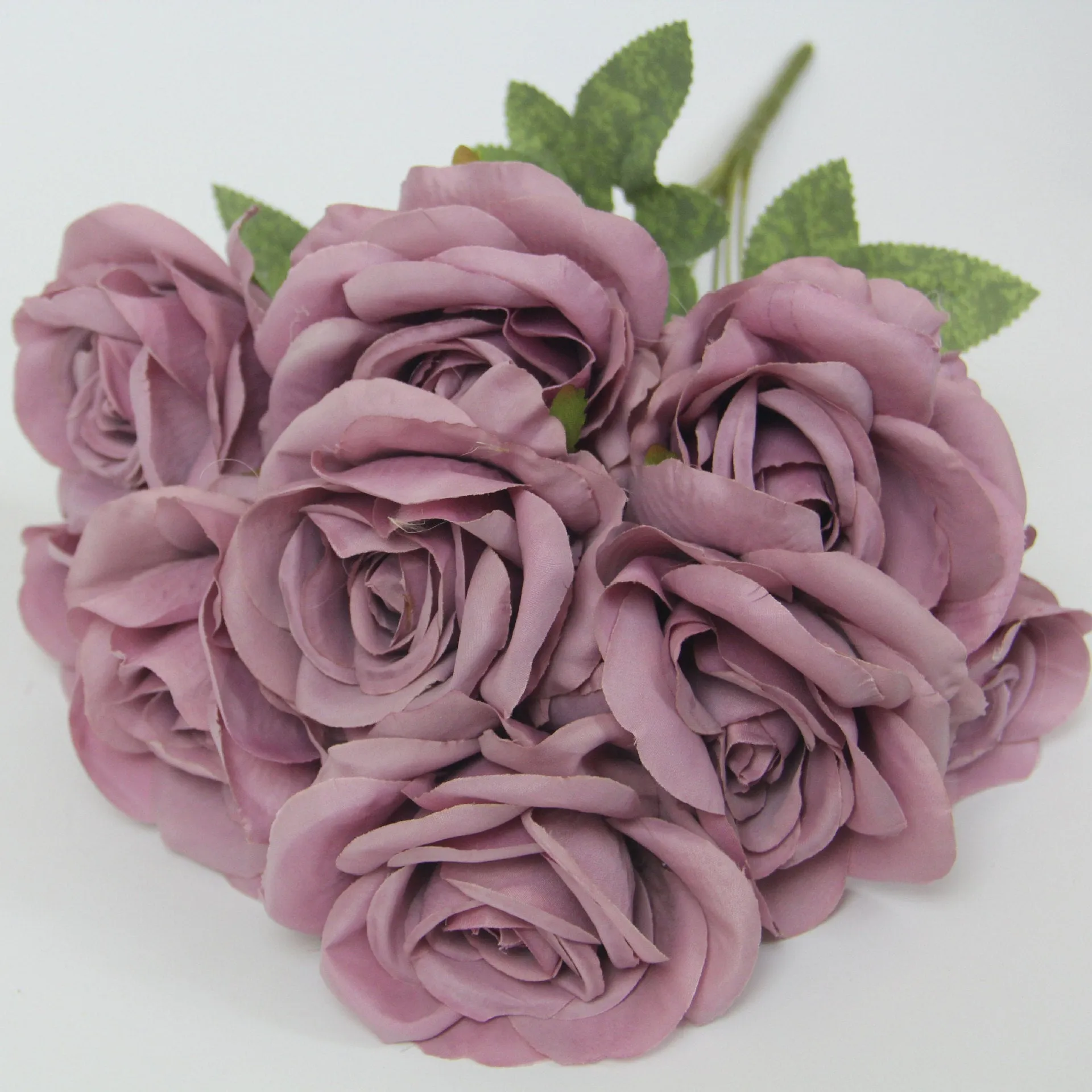 Silk simulation 10-head rose artificial bouquet 53cm tall in pink for wedding and home decoration