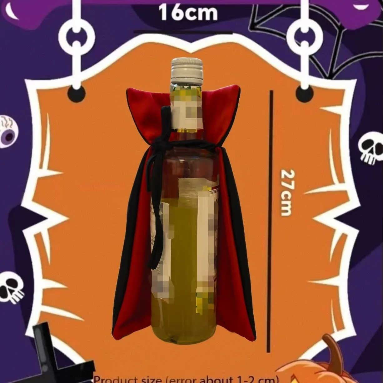 European-style two-tone cloth champagne bottle cape cloak 27x16x0.5cm for festive decoration