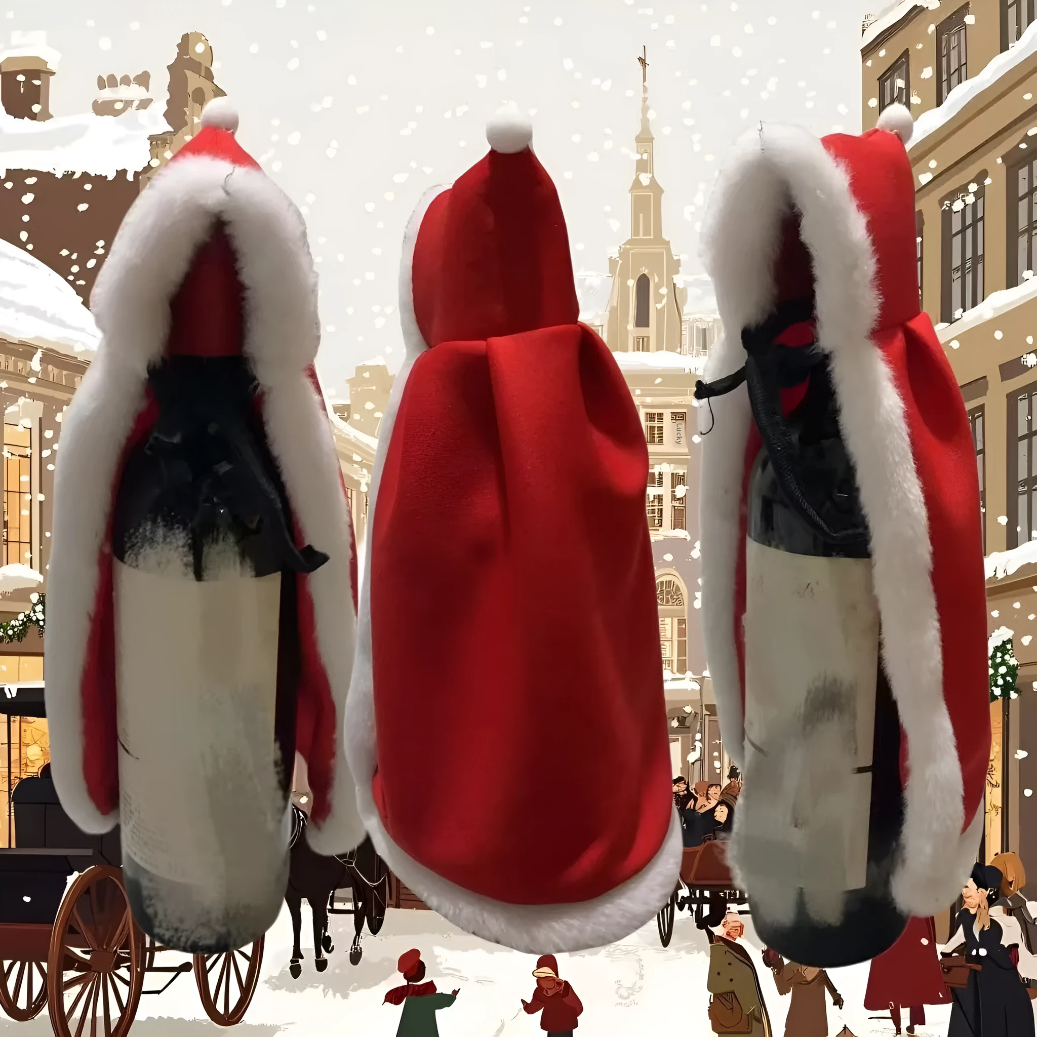 European-style two-tone cloth champagne bottle cape cloak 27x16x0.5cm for festive decoration