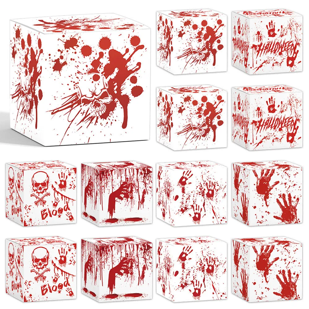Halloween paper box set of 6 pieces for candy snack packaging in assorted styles