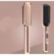 Professional hair straightener brush with tourmaline ceramic heat conductor, 16 gears, and anti-scalding design in gold and white.