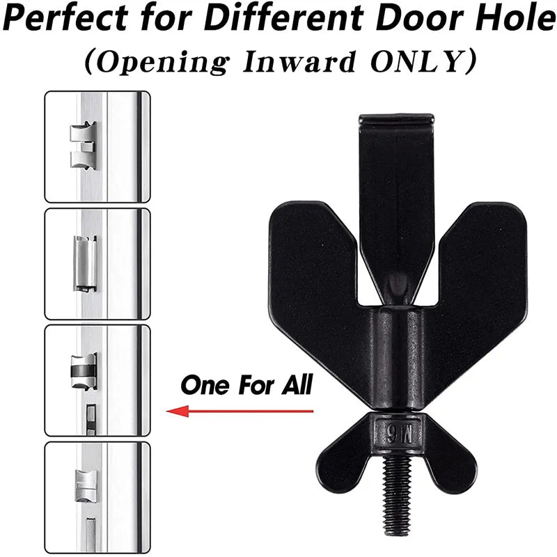 304 stainless steel portable door lock with thread installation for hotel and travel security