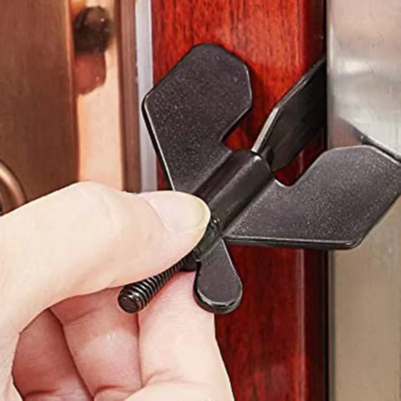 304 stainless steel portable door lock with thread installation for hotel and travel security