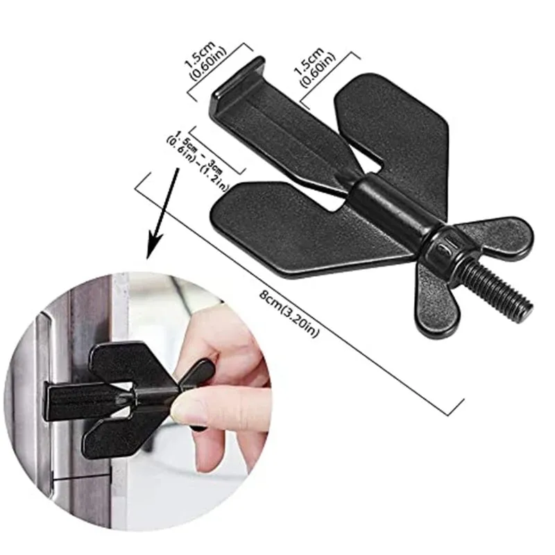 304 stainless steel portable door lock with thread installation for hotel and travel security