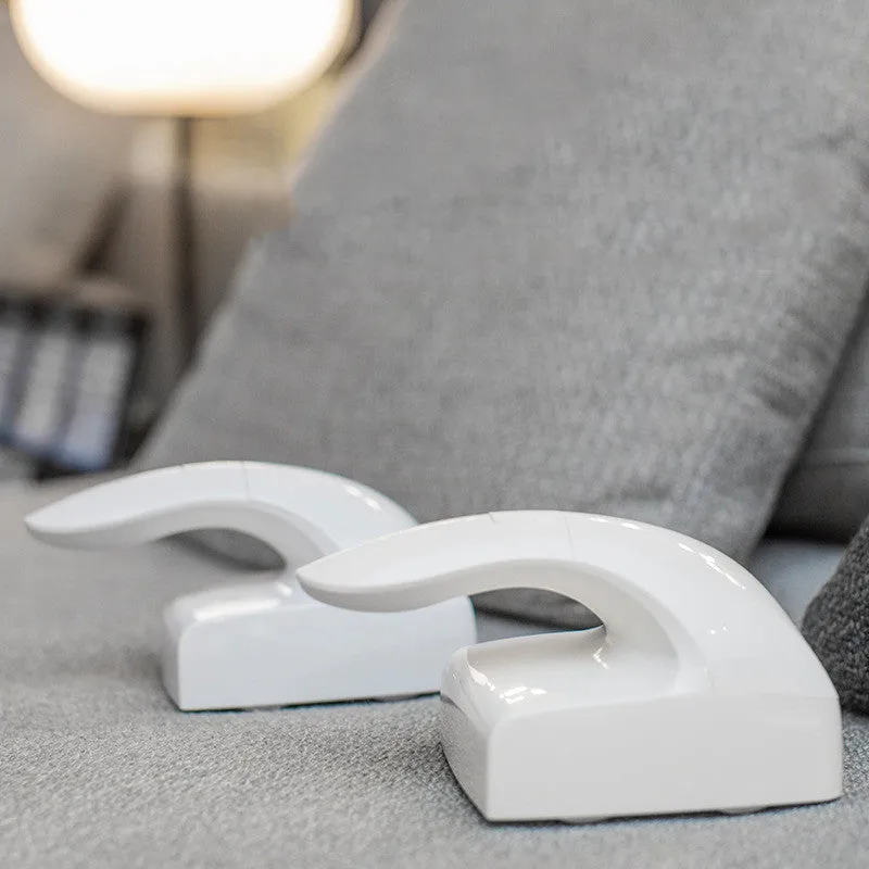 White ABS plastic pet hair remover roller with sticky adhesive surface for furniture and clothing