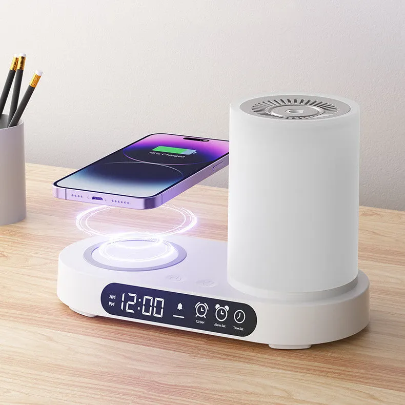 USB desktop ultrasonic aroma diffuser heavy fog white light wood grain touch control timer