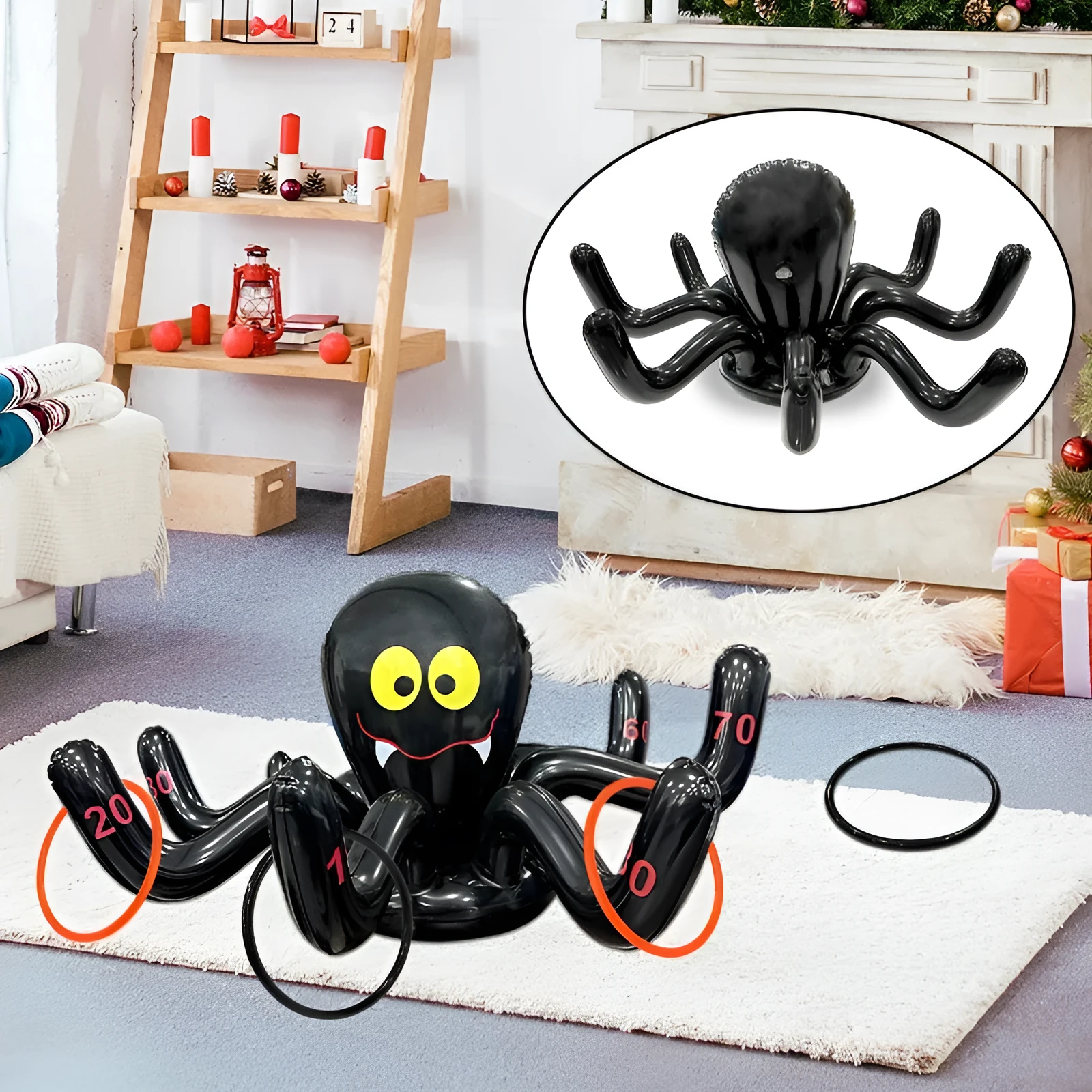 Ghost Festival inflatable octopus ferrule PVC throwing toy in multiple colourful designs.