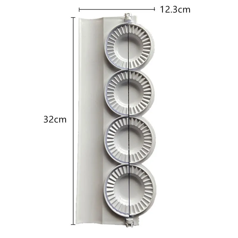 Pure white ABS plastic dumpling maker on a kitchen counter, compact design, modern simple style