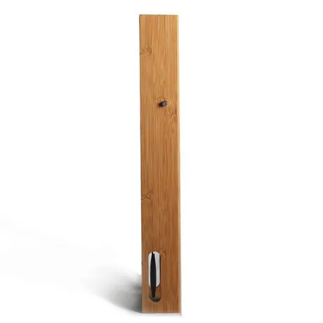 Rectangular bamboo craft wall clock wood colour with number display for living room
