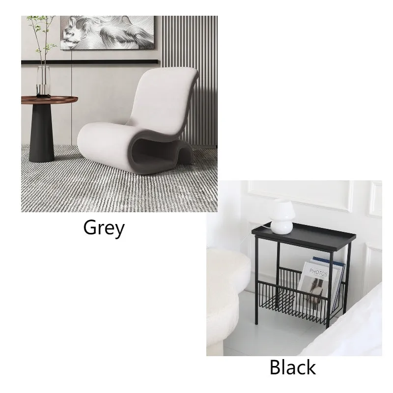 Simple design single sofa chair with metal frame and flannelette upholstery, size 66cm by 78cm by 100cm