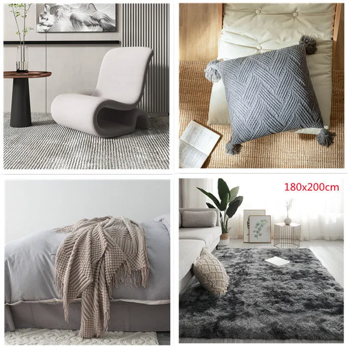 Simple design single sofa chair with metal frame and flannelette upholstery, size 66cm by 78cm by 100cm