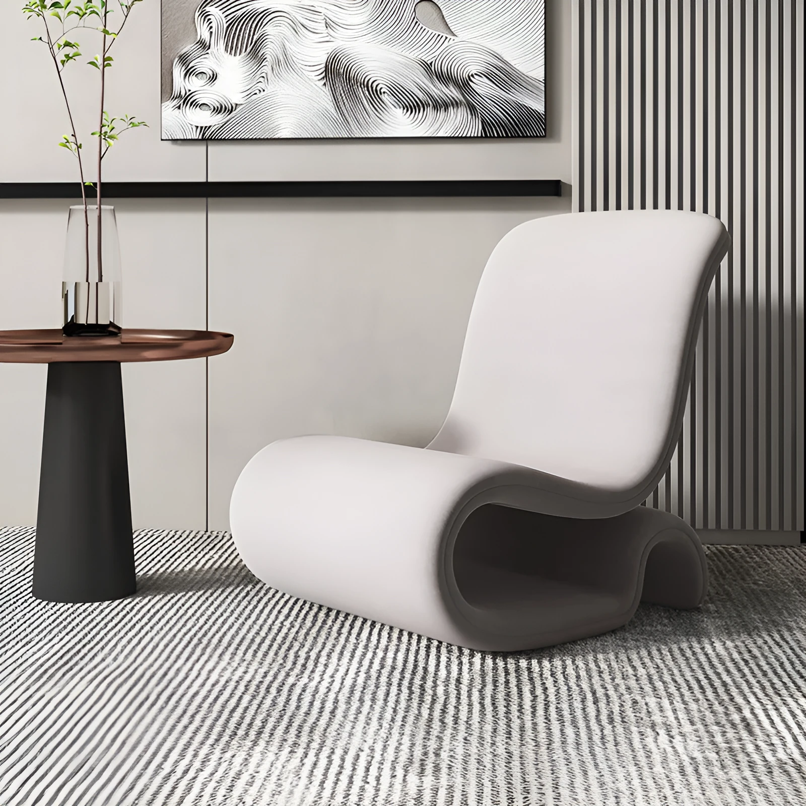 Simple design single sofa chair with metal frame and flannelette upholstery, size 66cm by 78cm by 100cm