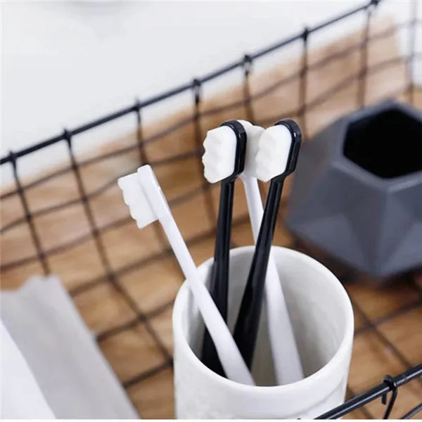 Micron soft manual toothbrush with 20000 bristles, ABS handle, compact 18.5cm design