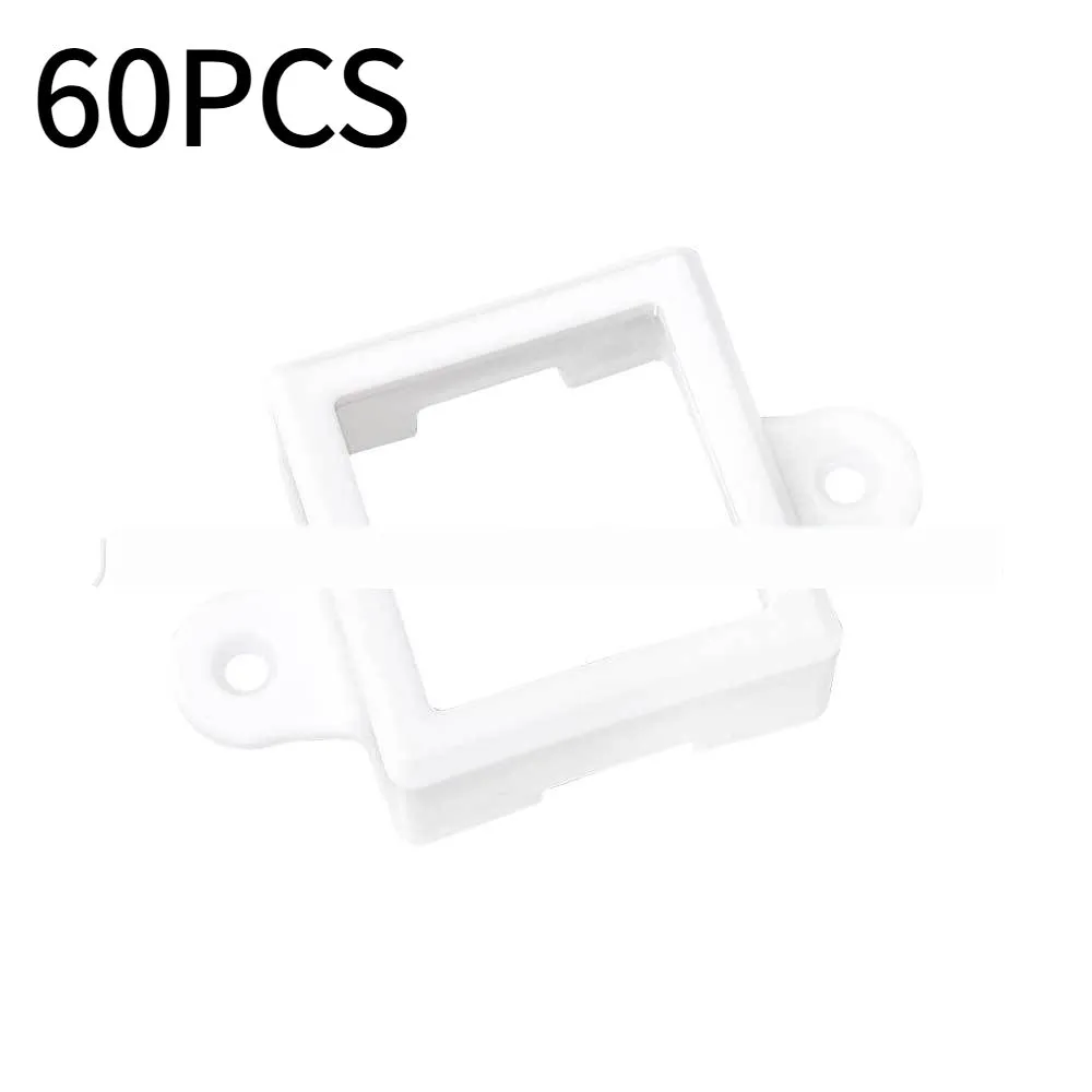 White plastic protective cover for LED light bracket, dimensions 1.7cm by 6cm.