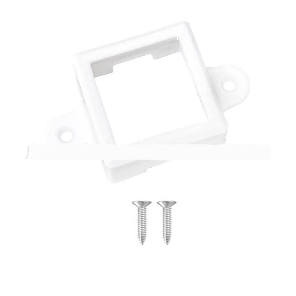 White plastic protective cover for LED light bracket, dimensions 1.7cm by 6cm.