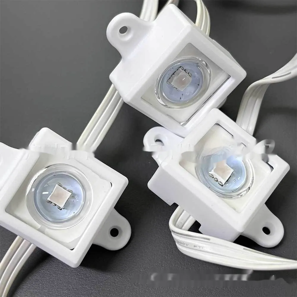 White plastic protective cover for LED light bracket, dimensions 1.7cm by 6cm.
