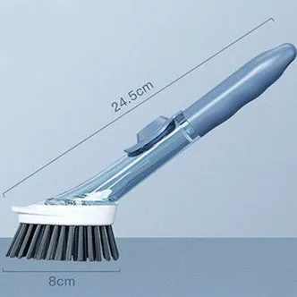 2 in 1 long handle cleaning brush with removable head and sponge for kitchen dishes