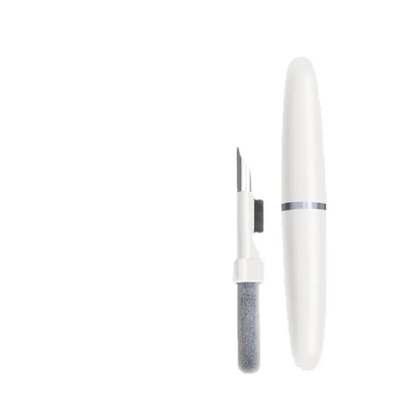 3 in 1 headset cleaning pen with metal tip and sponge on white background