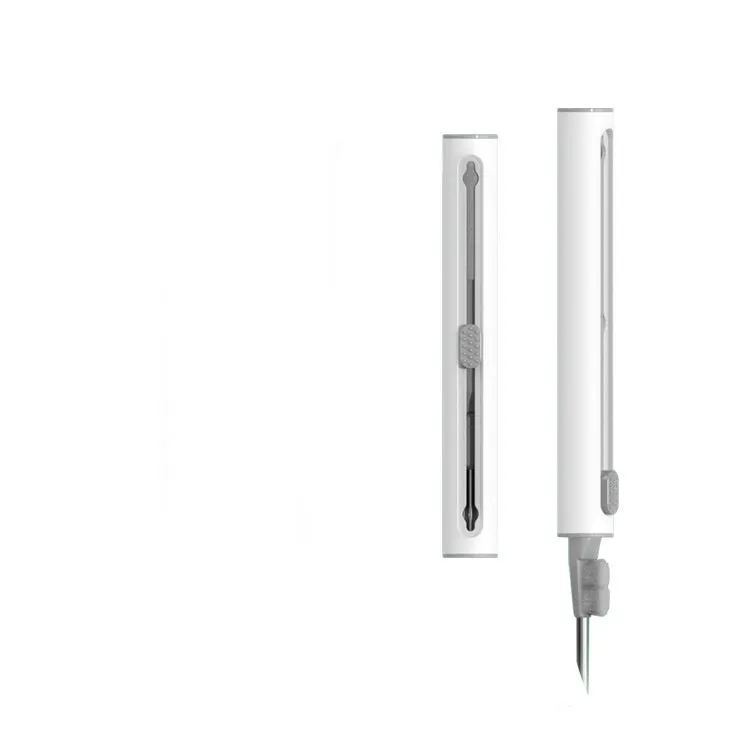 3 in 1 headset cleaning pen with metal tip and sponge on white background