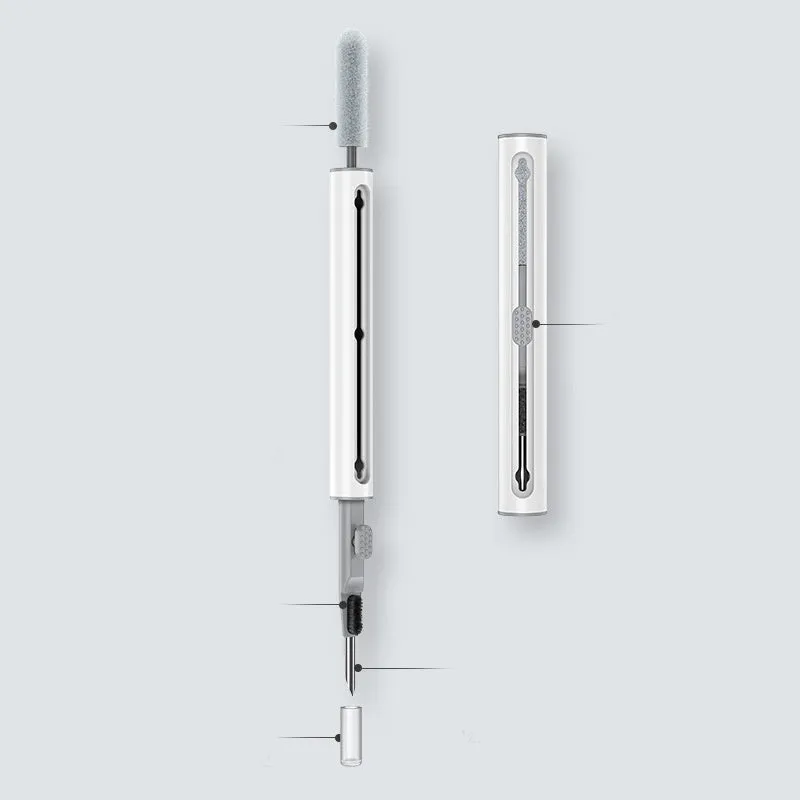 3 in 1 headset cleaning pen with metal tip and sponge on white background