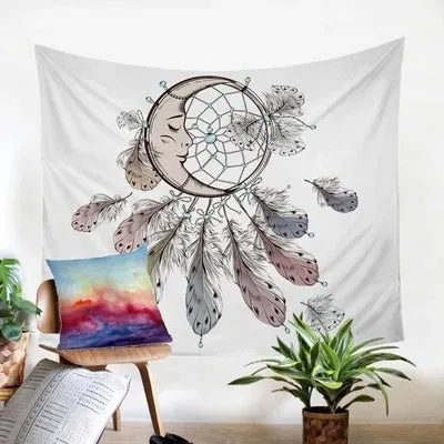Rectangular machine-woven polyester fibre home decor tapestry tarpaulin with European classical geometric abstraction pattern