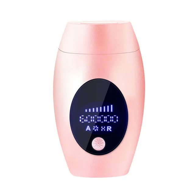 Laser hair remover with LCD display, 600,000 flashes, five energy levels, in green colour, 14x8x5cm, UK plug
