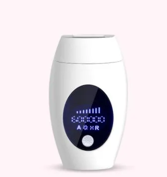 Laser hair remover with LCD display, 600,000 flashes, five energy levels, in green colour, 14x8x5cm, UK plug