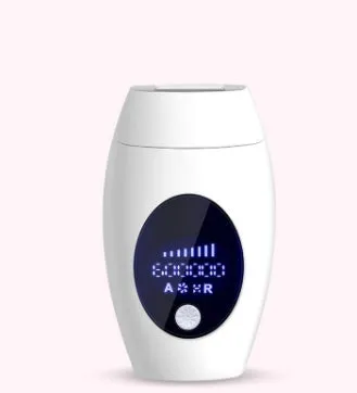 Laser hair remover with LCD display, 600,000 flashes, five energy levels, in green colour, 14x8x5cm, UK plug