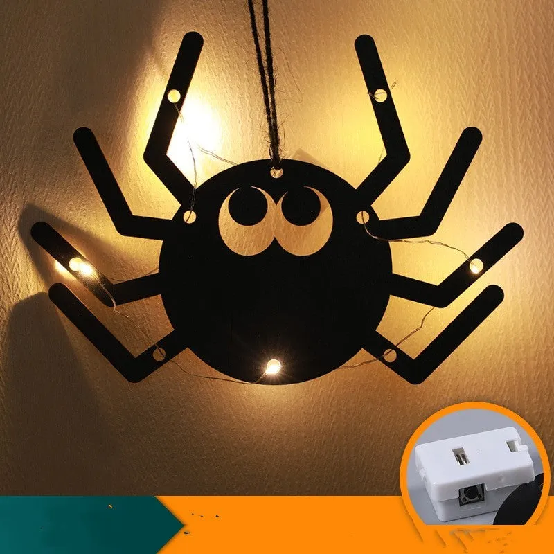 Halloween LED decorative light with luminescent spider design in abstract style for indoor use