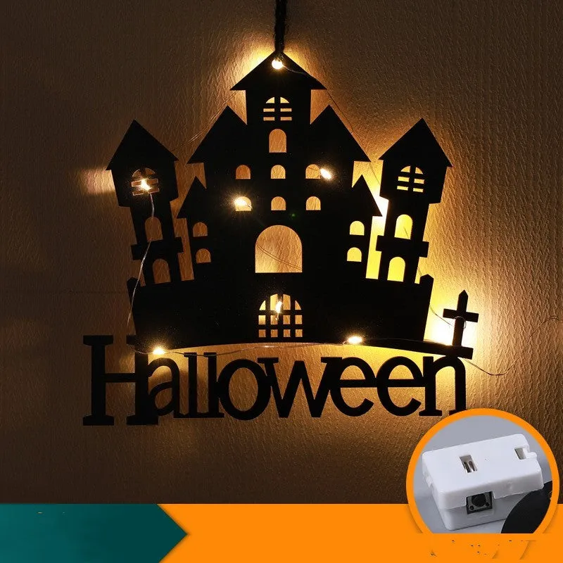 Halloween LED decorative light with luminescent spider design in abstract style for indoor use