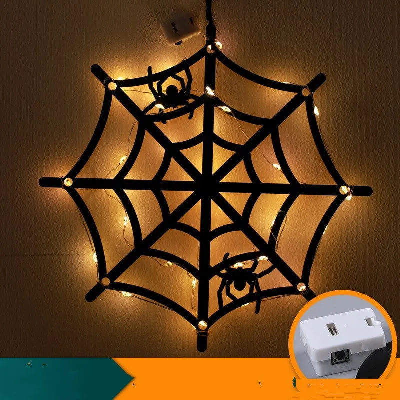 Halloween LED decorative light with luminescent spider design in abstract style for indoor use