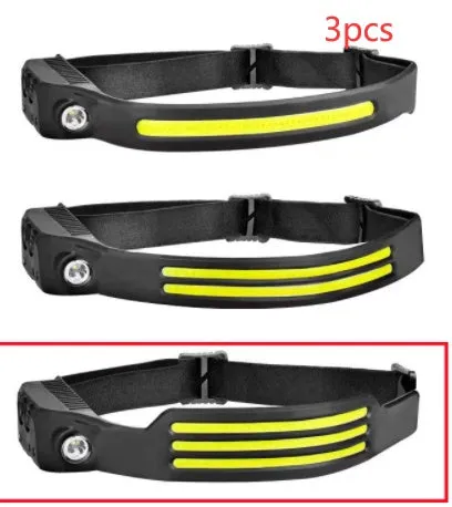 LED Induction Riding Headlamp 30W USB rechargeable waterproof camping headlight with silicone band and dual light