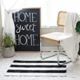 Cotton Buffalo Plaid Rugs in 60x90cm and 60x130cm Sizes, Soft Woven Fabric Floor Mat for Living Room, Bedroom, Kitchen, or Entryway Use, Red and Black Classic Plaid Pattern