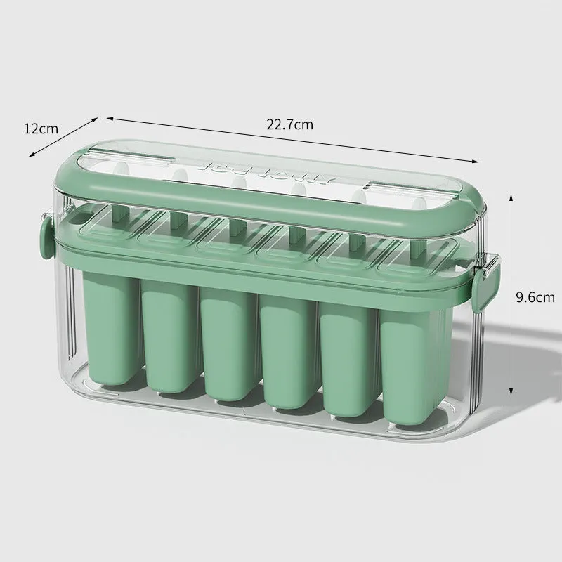 Portable popsicle mold in beige, PP PET material, 23.4x7.7x12cm, for DIY homemade ice cream