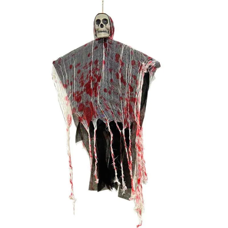 Halloween luminous skull hanging ghost ornament with blood-dyed colour