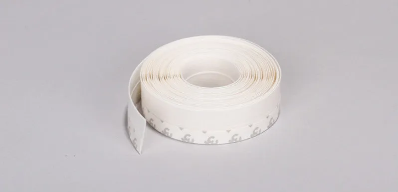 Flexible PVC wall corner protection tape in porcelain white, 3.8cm wide by 3.2m long