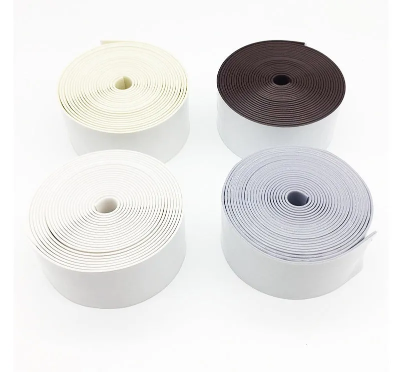 Flexible PVC wall corner protection tape in porcelain white, 3.8cm wide by 3.2m long