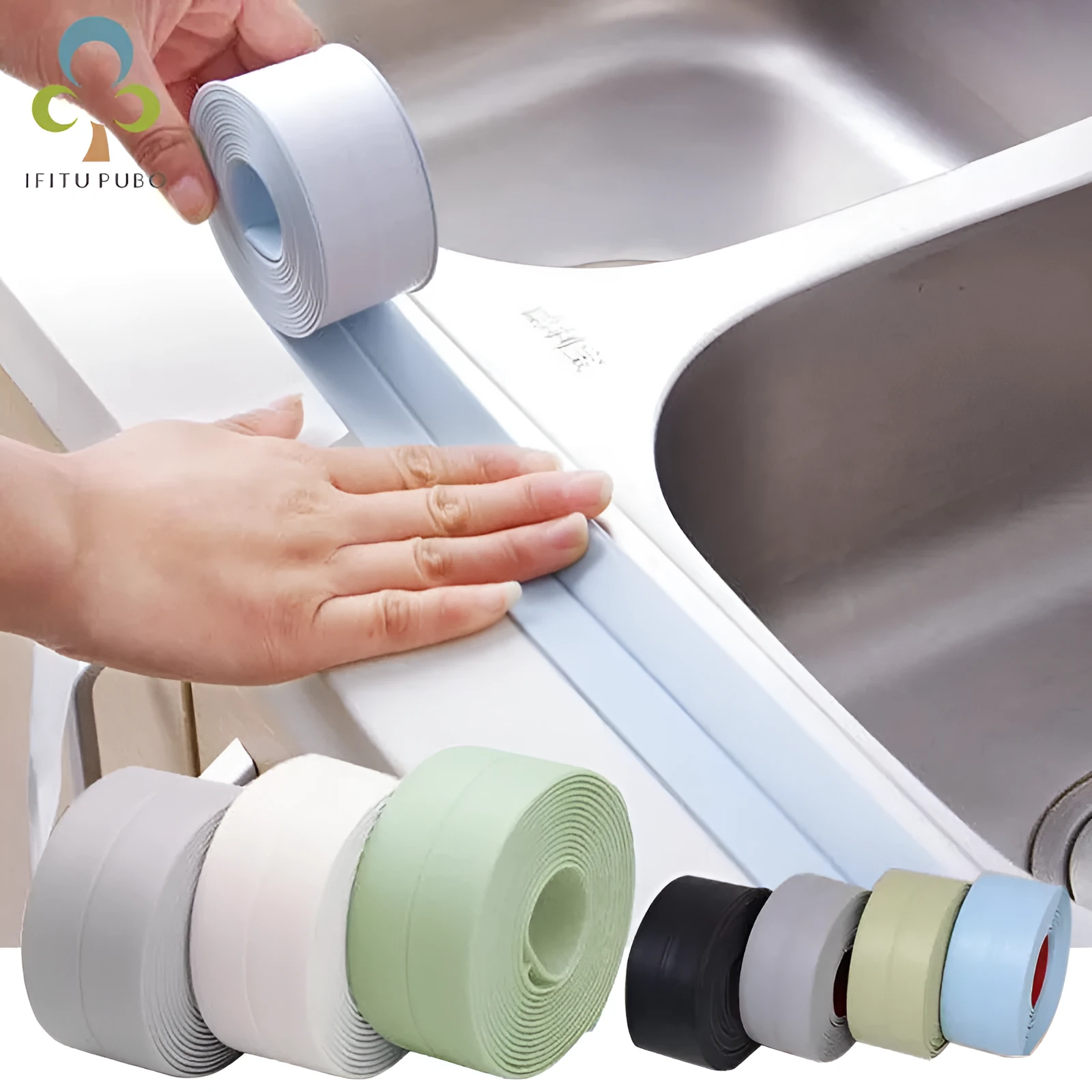 Flexible PVC wall corner protection tape in porcelain white, 3.8cm wide by 3.2m long