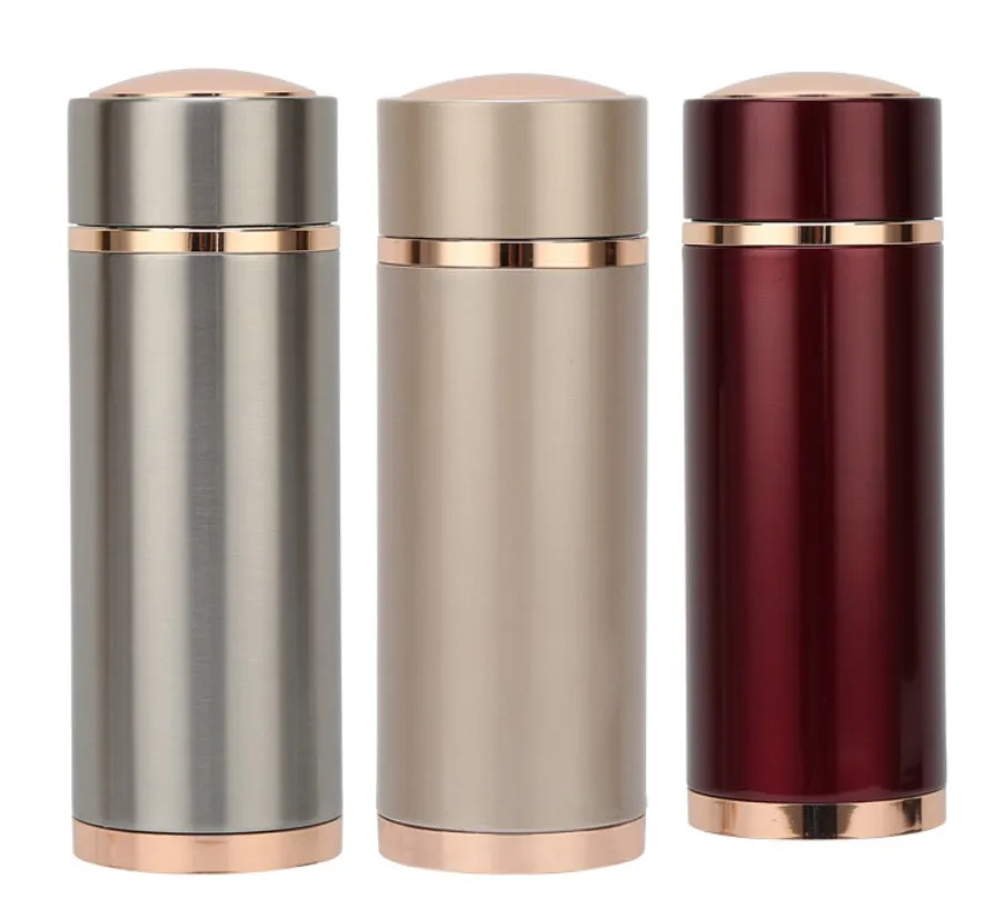 Gold 380ml stainless steel vacuum insulated thermo mug with straight cup design