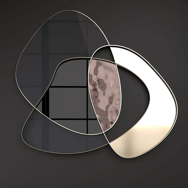 Modern abstract 3D metal wall art canvas painting frameless spray painting oil on canvas square 50x50cm